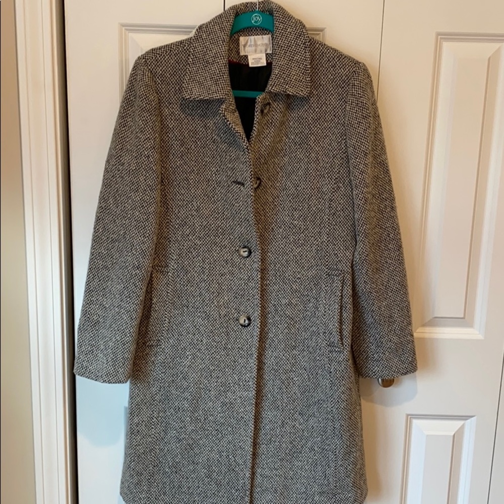 Black and white dress coat - long jacket